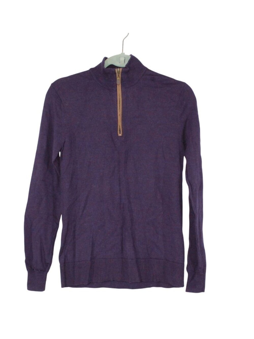 Orvis Merino Wool Quarter Zip Pullover Dark Purple Casual Preppy Size Small